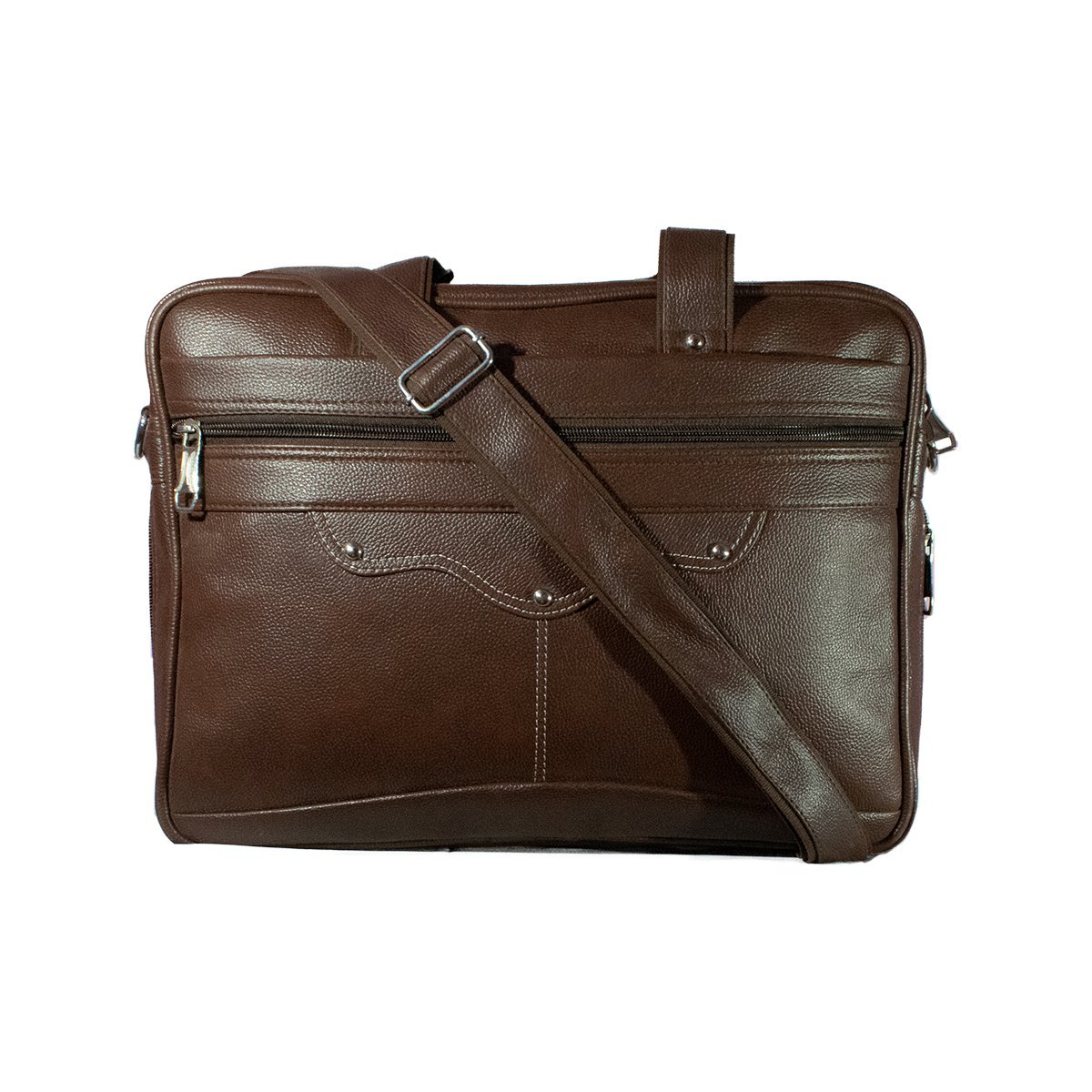 Brown laptop messenger bag suitable for company logo branding
